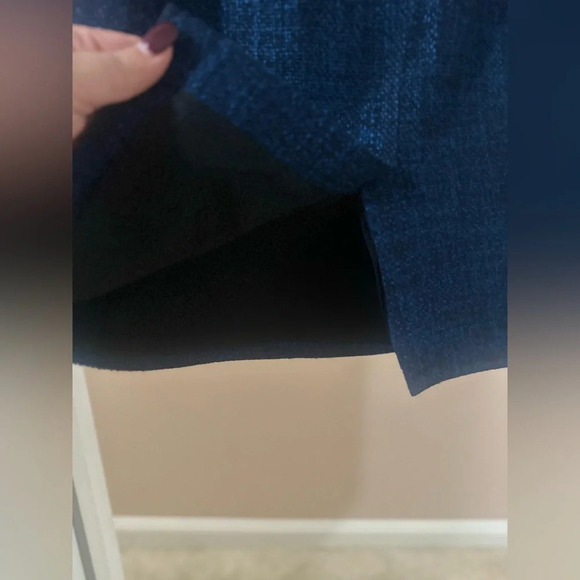 Banana Republic Blue Black Tweed Pencil Lined Back Slit Winter Zipper Skirt. 2. - Picture 4 of 6